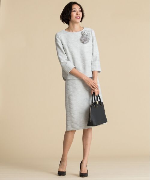 L size ONWARD(大きいサイズ) / エルサイズオンワード ミニ・ひざ丈スカート | カラミツイード スカート(検索番号W27) | 詳細2