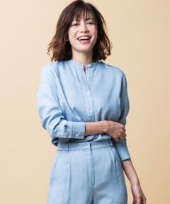 【洗える】Tencel Denim シャツブラウス