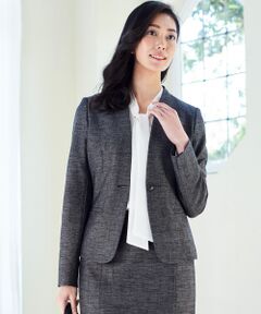 【店頭売れ筋】Silk Nep Tweed ノーカラージャケット