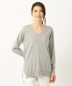 【洗える】Hi Twist Silk Cotton Vネック ニット