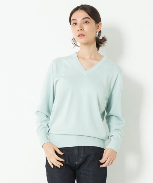 【23区】大きいサイズ　セーター 絹 シルク 綿 コットン 長袖