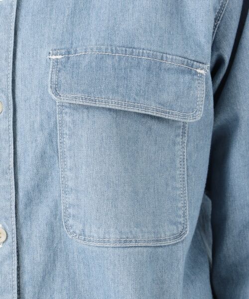 L size ONWARD(大きいサイズ) / エルサイズオンワード トップス | 【洗える】8oz Stretch Denim シャツ | 詳細6