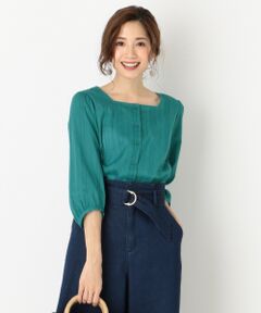 L size ONWARD(大きいサイズ) / エルサイズオンワード トップス | 【洗える】スクエアネック ブラウス