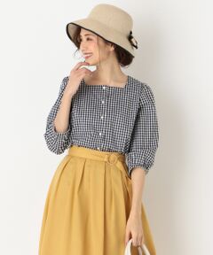 L size ONWARD(大きいサイズ) / エルサイズオンワード トップス | 【洗える】スクエアネック ブラウス