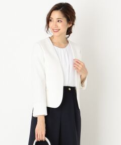 L size ONWARD(大きいサイズ) / エルサイズオンワード ノーカラージャケット | 【2SET・高機能性】フェミニンカラーレス ジャケット セット