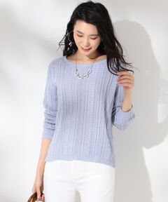 L size ONWARD(大きいサイズ) / エルサイズオンワード ニット・セーター | 【洗える】ケーブルスカシ ニット