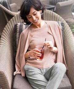 L size ONWARD(大きいサイズ) / エルサイズオンワード ニット・セーター | ラメプレーティング 半袖プルオーバー(検索番号C37)