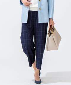 L size ONWARD(大きいサイズ) / エルサイズオンワード その他パンツ | 【洗える】50/2コンフォート チェック ワイドパンツ