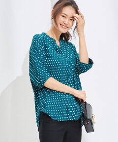 L size ONWARD(大きいサイズ) / エルサイズオンワード トップス | 【待望の再入荷】Back Satin Amunzen 5分袖 ブラウス