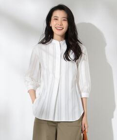 L size ONWARD(大きいサイズ) / エルサイズオンワード トップス | 【洗える】コットンドビーストライプ ブラウス
