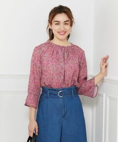 L size ONWARD(大きいサイズ) / エルサイズオンワード トップス | 【2WAY】Deveauxフラワープリント ブラウス