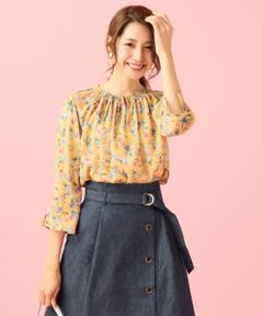 L size ONWARD(大きいサイズ) / エルサイズオンワード トップス | 【2WAY】Deveauxフラワープリント ブラウス