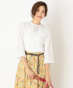 L size ONWARD(大きいサイズ) / エルサイズオンワード トップス | 【洗える】アンティークレース ブラウス