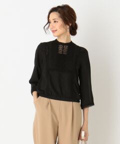 L size ONWARD(大きいサイズ) / エルサイズオンワード トップス | 【洗える】アンティークレース ブラウス