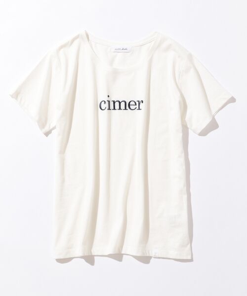 L size ONWARD(大きいサイズ) / エルサイズオンワード Tシャツ | L'aube クルーネックロゴ Tシャツ | 詳細5