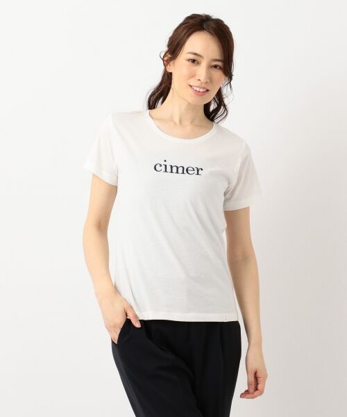 L size ONWARD(大きいサイズ) / エルサイズオンワード Tシャツ | L'aube クルーネックロゴ Tシャツ | 詳細6