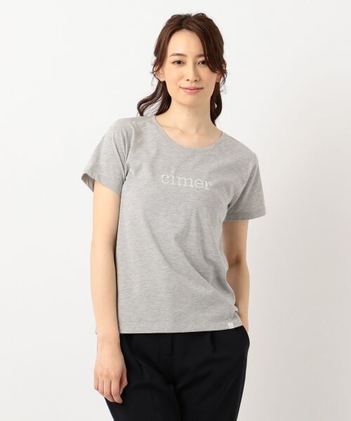 L size ONWARD(大きいサイズ) / エルサイズオンワード Tシャツ | L'aube クルーネックロゴ Tシャツ | 詳細7