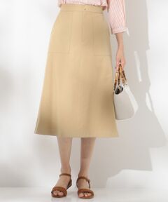 L size ONWARD(大きいサイズ) / エルサイズオンワード ミニ・ひざ丈スカート | 【洗える】T/Cリネンツイル スカート