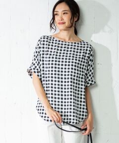 L size ONWARD(大きいサイズ) / エルサイズオンワード トップス | 【セットアップ】Soft Twill クルーネック ブラウス