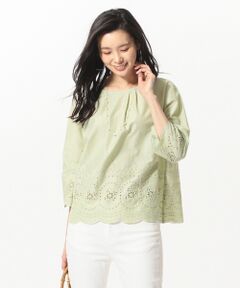 L size ONWARD(大きいサイズ) / エルサイズオンワード トップス | 【洗える】カットワークエンブロイダリー ブラウス