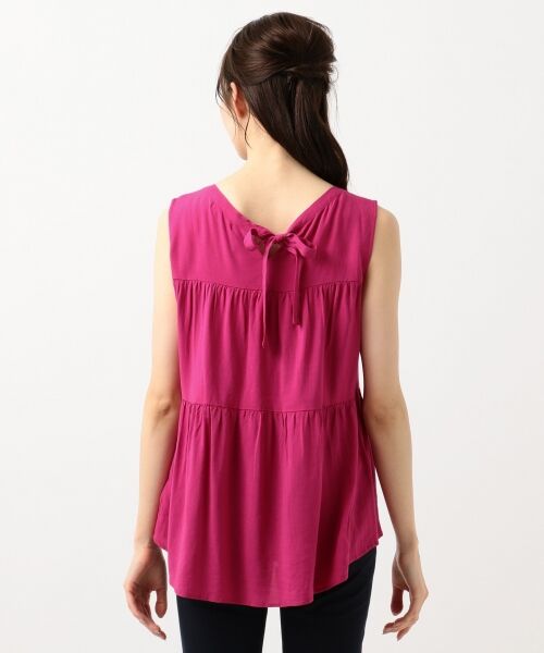 L size ONWARD(大きいサイズ) / エルサイズオンワード トップス | 【洗える】L'aube リネンレーヨンノースリーブ ブラウス | 詳細12