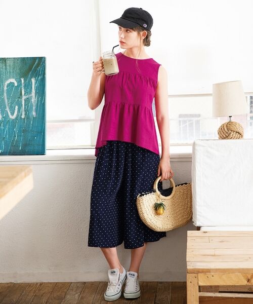 L size ONWARD(大きいサイズ) / エルサイズオンワード トップス | 【洗える】L'aube リネンレーヨンノースリーブ ブラウス | 詳細5