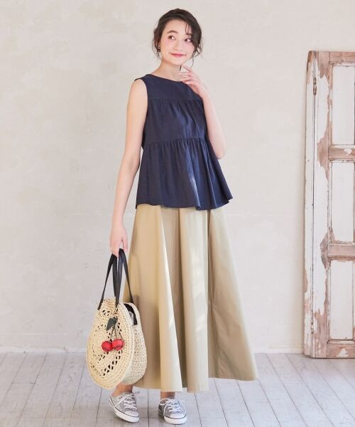 L size ONWARD(大きいサイズ) / エルサイズオンワード トップス | 【洗える】L'aube リネンレーヨンノースリーブ ブラウス | 詳細18