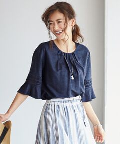 L size ONWARD(大きいサイズ) / エルサイズオンワード Tシャツ | 【WEB限定色あり】デニムツイルジャージー カットソー