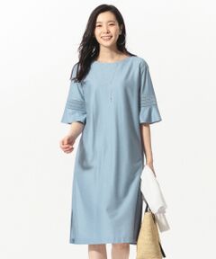 L size ONWARD(大きいサイズ) / エルサイズオンワード ミニ丈・ひざ丈ワンピース | 【WEB限定色あり】デニムツイルジャージー チュニック ワンピース