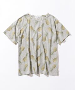 【L'aube】パイナップルプリント Tシャツ