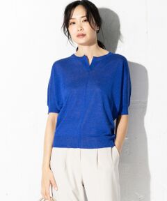 Luster Linen ヘンリーネック ニット