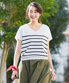 L size ONWARD(大きいサイズ) / エルサイズオンワード ニット・セーター | 【L'aube】フレンチボーダー ニット