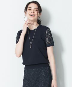 【マガジン掲載】レーヨンポリエステルストレッチ半袖ニット(検索番号K75)