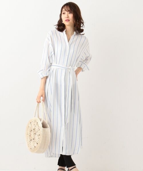 セール 2way Somelosリネンテンセル シャツワンピース ミニ丈 ひざ丈ワンピース L Size Onward 大きいサイズ エルサイズオンワード ファッション通販 タカシマヤファッションスクエア