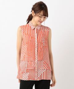 L size ONWARD(大きいサイズ) / エルサイズオンワード トップス | Geometric ノースリーブブラウス