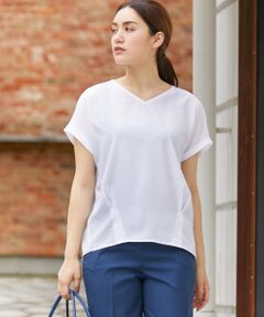 L size ONWARD(大きいサイズ) / エルサイズオンワード Tシャツ | 【安座間美優着用】Crossed Stripe 半袖カットソー