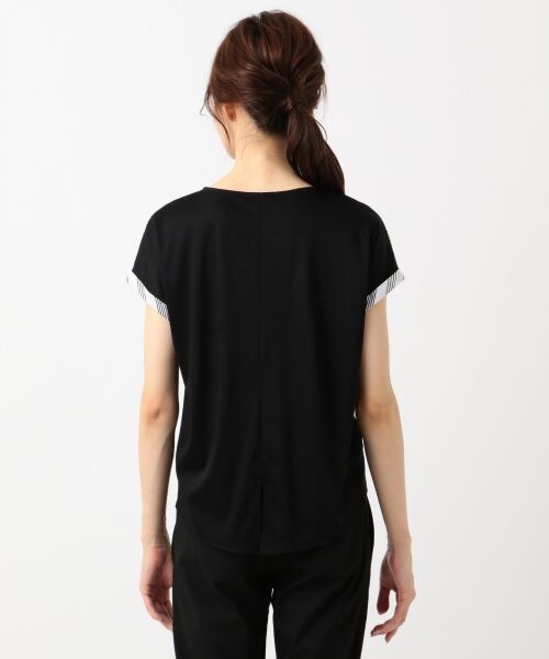 L size ONWARD(大きいサイズ) / エルサイズオンワード Tシャツ | 【安座間美優着用】Crossed Stripe 半袖カットソー | 詳細11