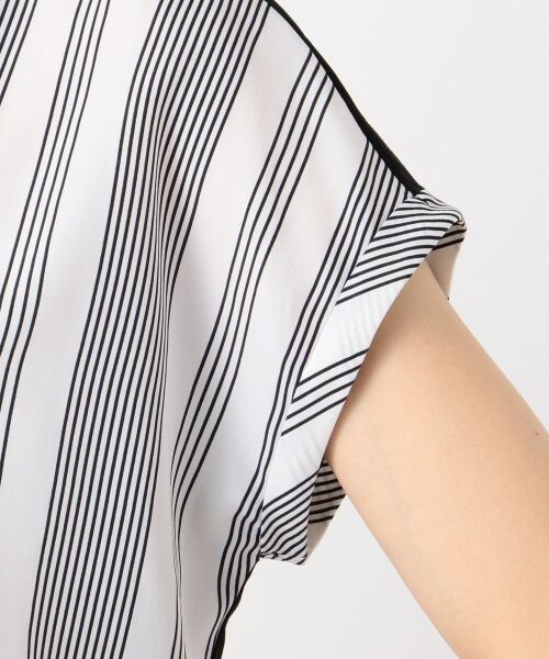 L size ONWARD(大きいサイズ) / エルサイズオンワード Tシャツ | 【安座間美優着用】Crossed Stripe 半袖カットソー | 詳細13