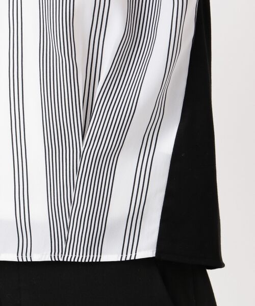 L size ONWARD(大きいサイズ) / エルサイズオンワード Tシャツ | 【安座間美優着用】Crossed Stripe 半袖カットソー | 詳細14