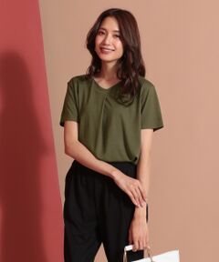 L size ONWARD(大きいサイズ) / エルサイズオンワード Tシャツ | 【接触冷感・UVケア機能付き】ベーシック天竺 Vネック トップス