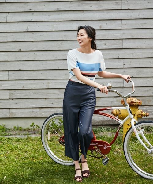 L size ONWARD(大きいサイズ) / エルサイズオンワード ニット・セーター | 【洗える】ミラノフレンチマルチボーダー ニット | 詳細1