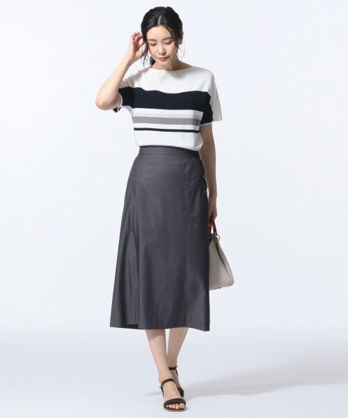 L size ONWARD(大きいサイズ) / エルサイズオンワード ニット・セーター | 【洗える】ミラノフレンチマルチボーダー ニット | 詳細10