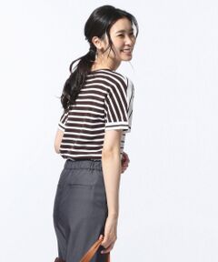 L size ONWARD(大きいサイズ) / エルサイズオンワード ニット・セーター | 【前後着用】ミラノフレンチボーダー ニット