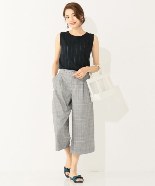 L size ONWARD(大きいサイズ) / エルサイズオンワード ニット・セーター | 【洗える】アイレットノースリニット トップス | 詳細5