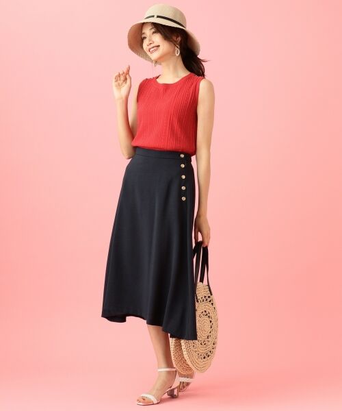 L size ONWARD(大きいサイズ) / エルサイズオンワード ニット・セーター | 【洗える】アイレットノースリニット トップス | 詳細11