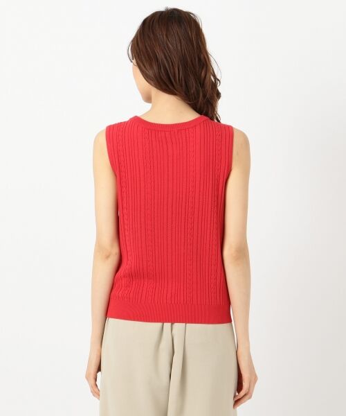 L size ONWARD(大きいサイズ) / エルサイズオンワード ニット・セーター | 【洗える】アイレットノースリニット トップス | 詳細14