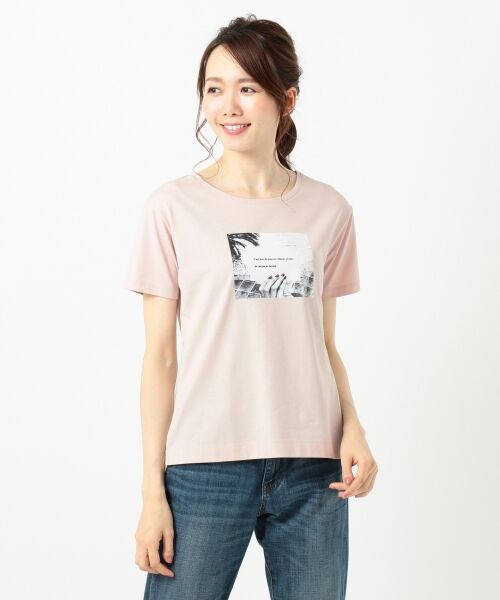L size ONWARD(大きいサイズ) / エルサイズオンワード Tシャツ | 【UVケア＆接触冷感】フォトプリント Tシャツ | 詳細13