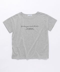 L'aube ボートネック ロゴＴシャツ