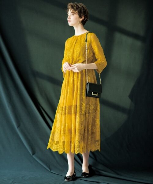 セール 結婚式やパーティーに 総レースロング ドレス ドレス L Size Onward 大きいサイズ エルサイズオンワード ファッション通販 タカシマヤファッションスクエア