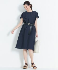 L size ONWARD(大きいサイズ) / エルサイズオンワード ミニ丈・ひざ丈ワンピース | 【洗える】SLAB JERSEY  ワンピース